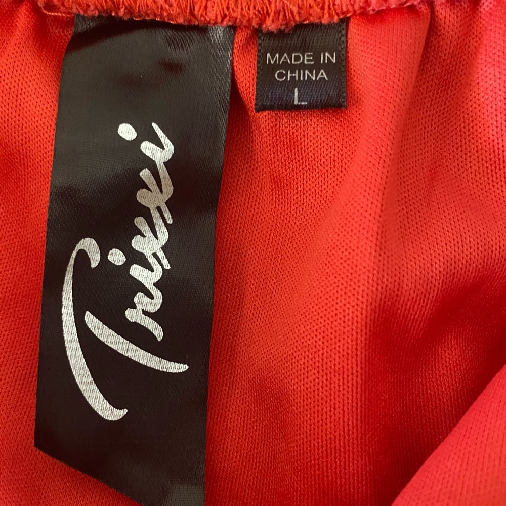 🌵 Trixxi Lace High Low Strapless Summer Dress Coral/Pink/Orange Size L Junior - Picture 5 of 10